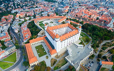 Aerial view of Bratislava castle